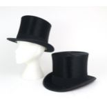 A SILK TOP HAT BY WOODROW, LIVERPOOL Of medium size, measuring approx. 19.8cm front-to-back x 16cm