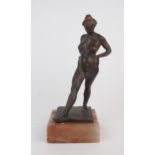 VINCENT BUTLER (1933-2017) A nude bronze female figure, modelled standing, incised signature and