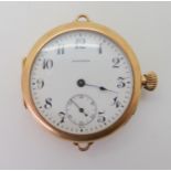 A CANADIAN 14K GOLD CONVERTED FOB WATCH into an early wristwatch, made by Ryrie Brothers Toronto,