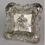 A CONTINENTAL SILVER DISH probably Dutch, with import marks for David Bridge, London, of shaped