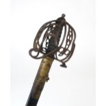 AN EARLY-19th CENTURY SCOTTISH OFFICER'S 1828 PATTERN BASKET-HILTED BROADSWORD By Firmin, London,