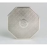 A GEORGE V SILVER TRINKET BOX by E J Trevitt & Sons, Chester 1927, of hexagonal form, with engine