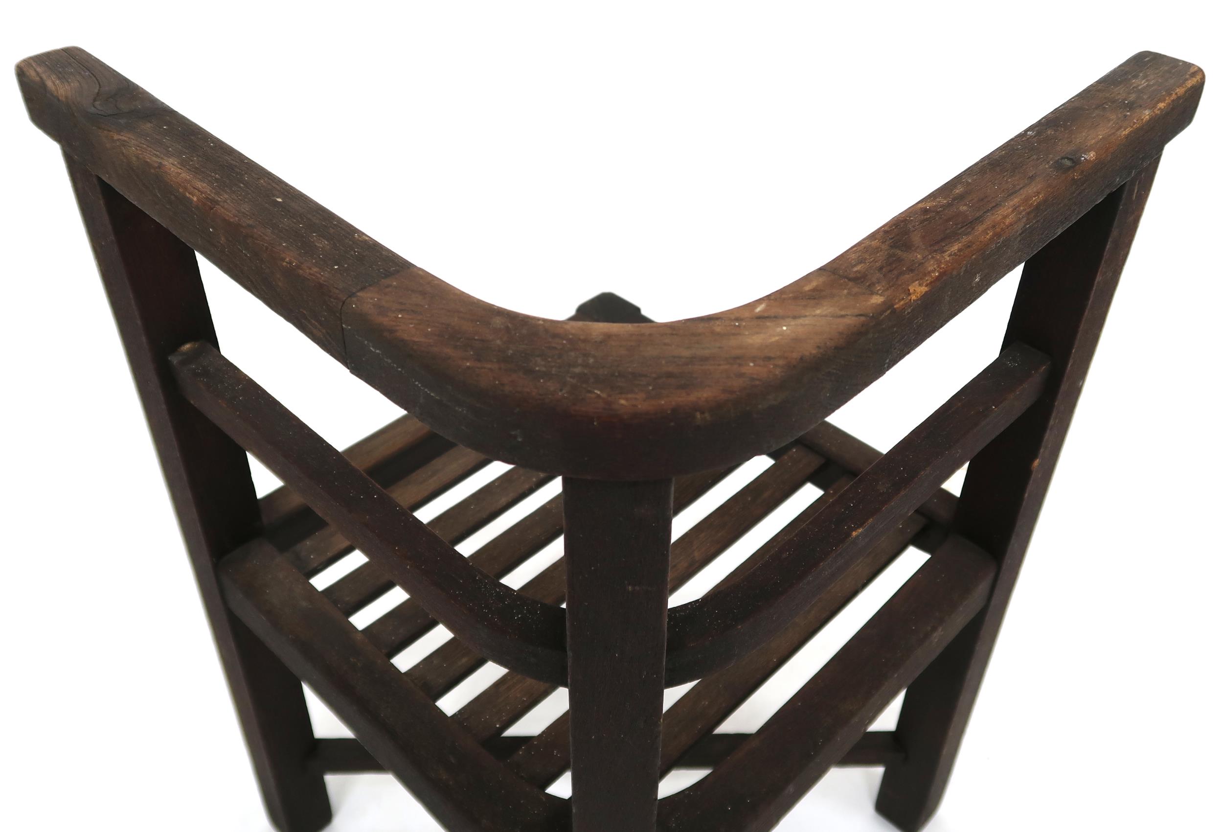 A CIRCA 1935 TEAK HEALS OF LONDON GARDEN TABLE AND CHAIRS  the teak for the suite having been - Image 13 of 13