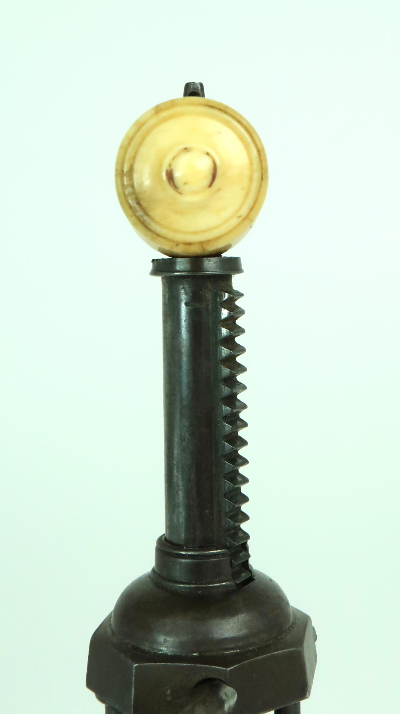 A 19TH CENTURY BONE-HANDLED CORKSCREW Of rack and pinion operation Condition Report:Available upon - Image 4 of 4