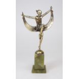 JOSEF LORENZL (AUSTRIAN 1892-1950) An Art Deco gilded and painted bronze of a dancer, modelled