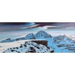 PETER GOODFELLOW (BRITISH, 1950-2022) LIATHACH Oil on canvas, signed lower right, 50 x 120cm (19.