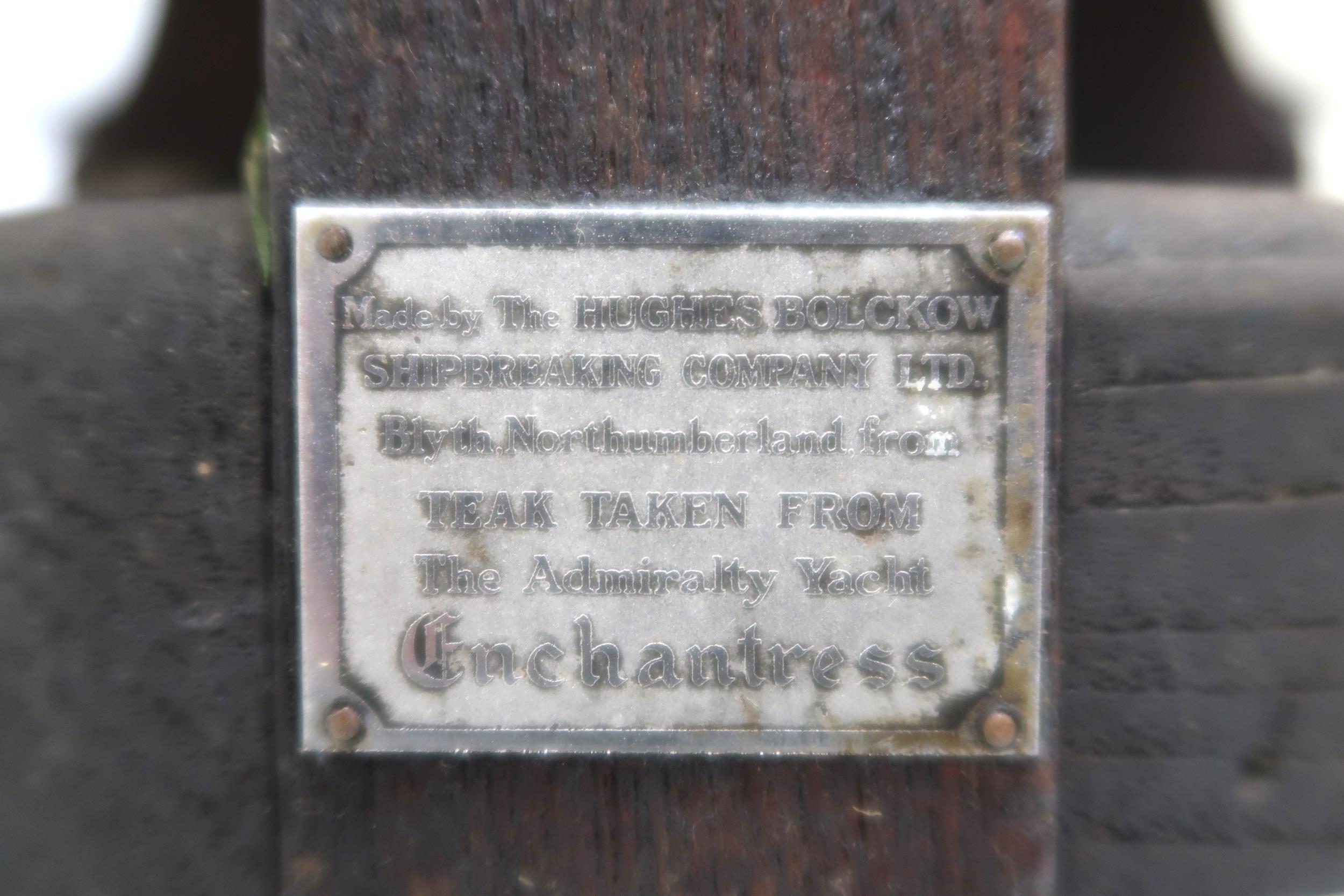 A CIRCA 1935 TEAK HEALS OF LONDON GARDEN TABLE AND CHAIRS  the teak for the suite having been - Image 3 of 13