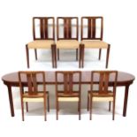 *WITHDRAWN* A MID-20TH CENTURY SWEDISH NILS JONSSON FOR TROEDS ROSEWOOD EXTENDING DINING TABLE AND S