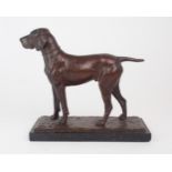 OSKAR PFLUG (GERMAN 1858-1937) A bronze of a standing Pointer dog, incised to base O. Pflug ***