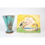A CLARICE CLIFF THE BIARRITZ PLATE in the Japan pattern, of rectangular form, 27cm x 21cm,