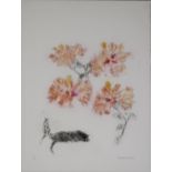 DAME ELIZABETH BLACKADDER OBE RA RSA RSW RGI DLITT (SCOTTISH 1931-2021) CATS AND FLOWERS Etching