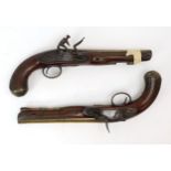 A RARE BRACE OF EARLY-19TH CENTURY MAIL COACH PISTOLS BY H.W. MORTIMER & SON, LONDON The 23cm-long