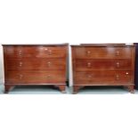 An assorted pair of Edwardian bedroom chests, three drawer chest, 91cm high x 106cm wide x 47cm deep