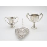 Two silver presentation trophy cups, one from the Renfrewshire Canine Club, by James Walter Tiptaft,