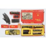 A boxed Tri-ang RS.3 00-gauge electric model railway set, including a Britannia locomotive and three