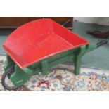 A 20th century child's painted wheelbarrow "Wee Alan" painted to rear, 32cm x 72cm wide x 47cm