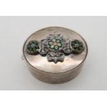 David Francis Hodges; a silver trinket box, of oval form, the lid with cast naturalistic