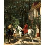 EUGENE TILY (ENGLISH 1870-1950) AFTER L.L.E. MEISSONIER ROADSIDE INN Aquatint, signed lower right,