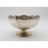 A George VI silver rose bowl, by Joseph Gloster Ltd, Birmingham 1973 (anniversary mark), of