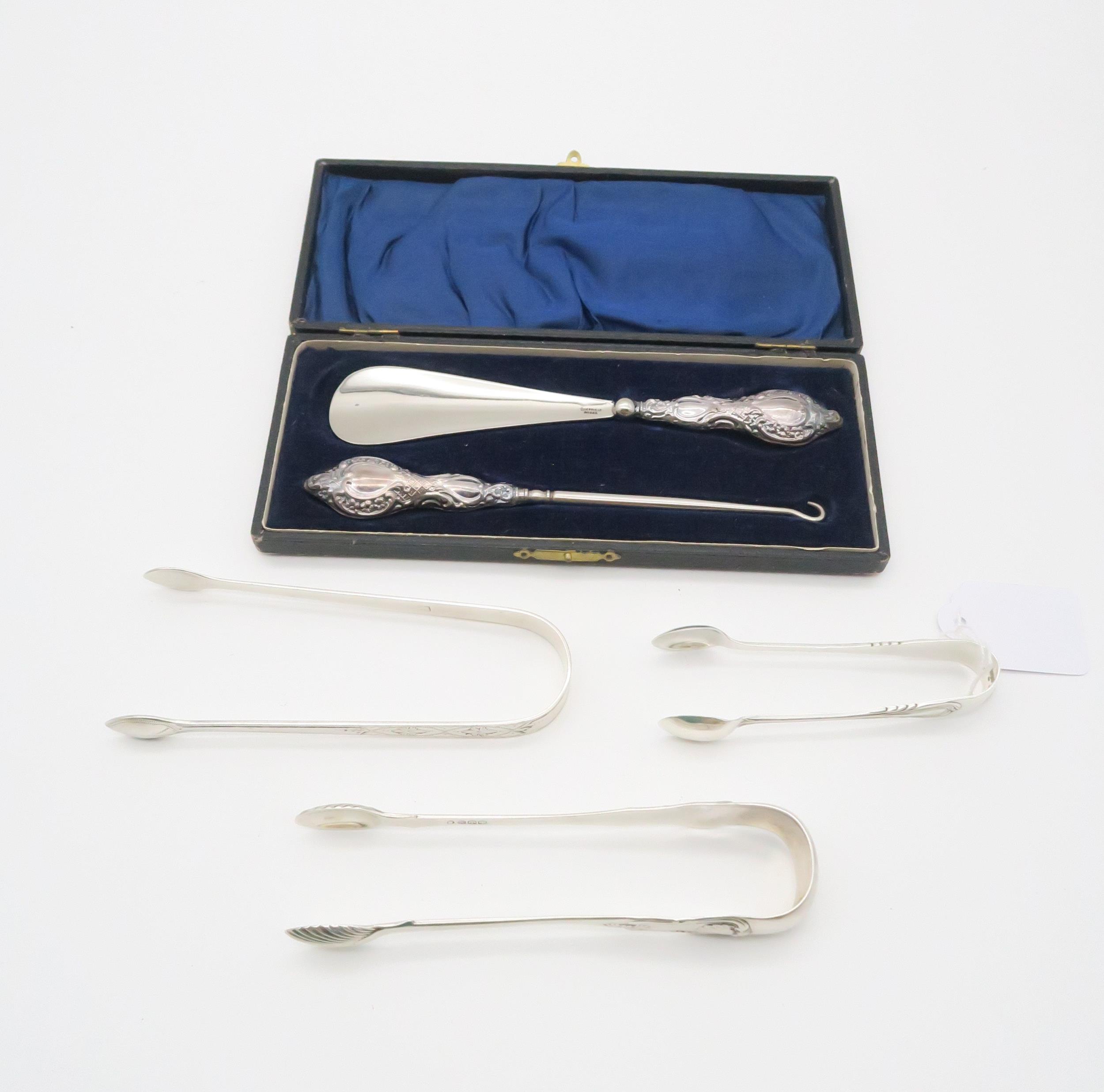A collection of silver sugar tongs, including a set by Peter, Ann & William Bateman, London, another