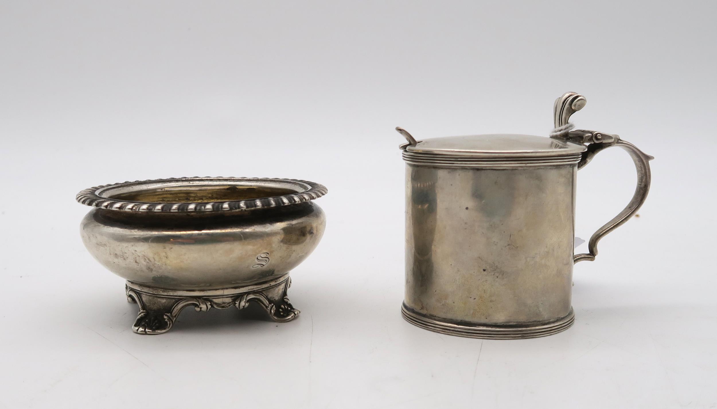 A William IV silver open salt, by Barnard Brothers, London 1830, on four bracket feet, a large