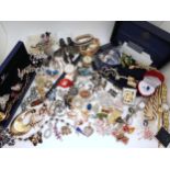 A collection of cat, dog, horse brooches and other items of vintage costume jewellery Condition