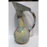 A large ceramic jug, with stylised decoration, signed Sheila Houston and dated 1986 Condition