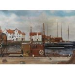 NOEL HAMILTON Fishing boats in harbour, signed, oil on board, 64 x 90cm Condition Report:Available