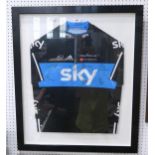 Cycling: a Team Sky jersey bearing the signatures of riders in their 2012 Tour de France-winning