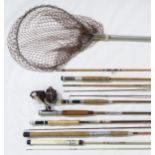 Split-cane fishing rods, to include examples by George Wilkins & Son, Gilfin and Algonquin, together