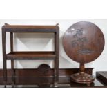 A 20th century Chinese circular tilt top occasional table on carved rondel base, 61cm high x 61cm