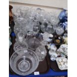 A collection of crystal and cut glass including Edinburgh bowls and vase, Royal Doulton decanter and