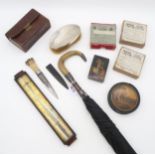 A good mixed lot, to include a bone-handled sgian dubh with silver collar (Wilson & Sharp,