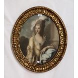 AFTER GAINSBOROUGH Two portraits,prints in gilt gesso frames (2) Condition Report:Available upon