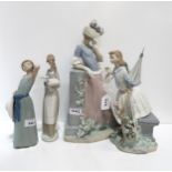 A collection of Lladro figures of girls Condition Report:Available upon request