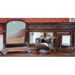 A mixed lot to include Victorian mahogany framed dressing mirror, smaller toilet mirror, coal depot,