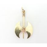 A 14k gold Viking axe pendant, weight 5gms Condition Report:Available upon request
