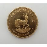 KRUGERRAND 1977 obverse bust of Paul Kruger SUD-AFRIKA . SOUTH AFRICA  reverse Springbok walking