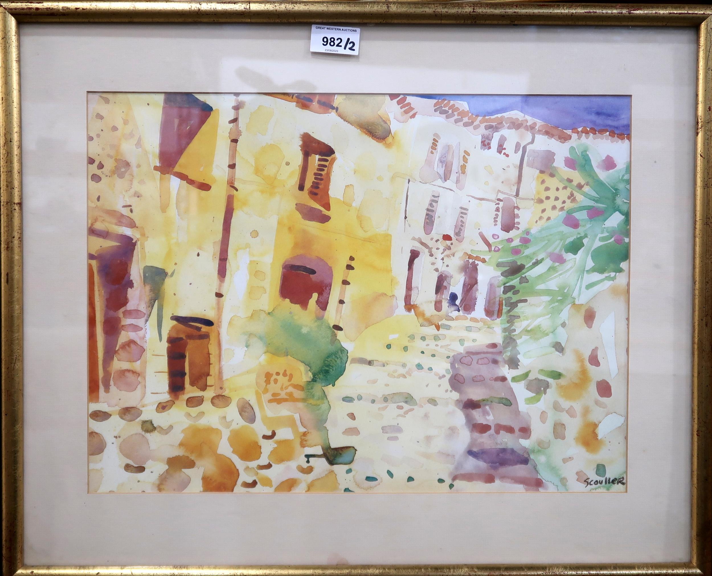 AFTER GLEN SCOULLER (SCOTTISH b.1950) TUSCAN STEET VIEW Print multiple, 32 x 42cm Together with - Image 2 of 3