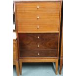 A mid 20th century teak Uniflex chest of six drawers on square tapering supports, 115cm high x