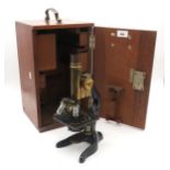 A cased Ernst Leitz Wetzlar microscope, no. 199350 Condition Report:Available upon request