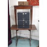 A mixed lot to include Victorian mahogany hall table, mahogany side table, two 20th century four