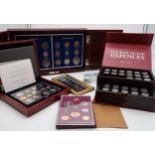 VICTORIA & ELIZABETH II Coin set in wood display case and other commemorative coin sets