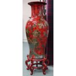 A large Flambe style vase on stand, 118cm high Condition Report:Available upon request
