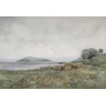 THOMAS MARJORIBANKS HAY Cattle grazing, signed, watercolour, 17 x 24cm  Condition Report:Available