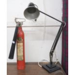 A mid 20th century Anglepoise adjustable desk lamp and a vintage Minimax Co2 fire extinguisher (2)