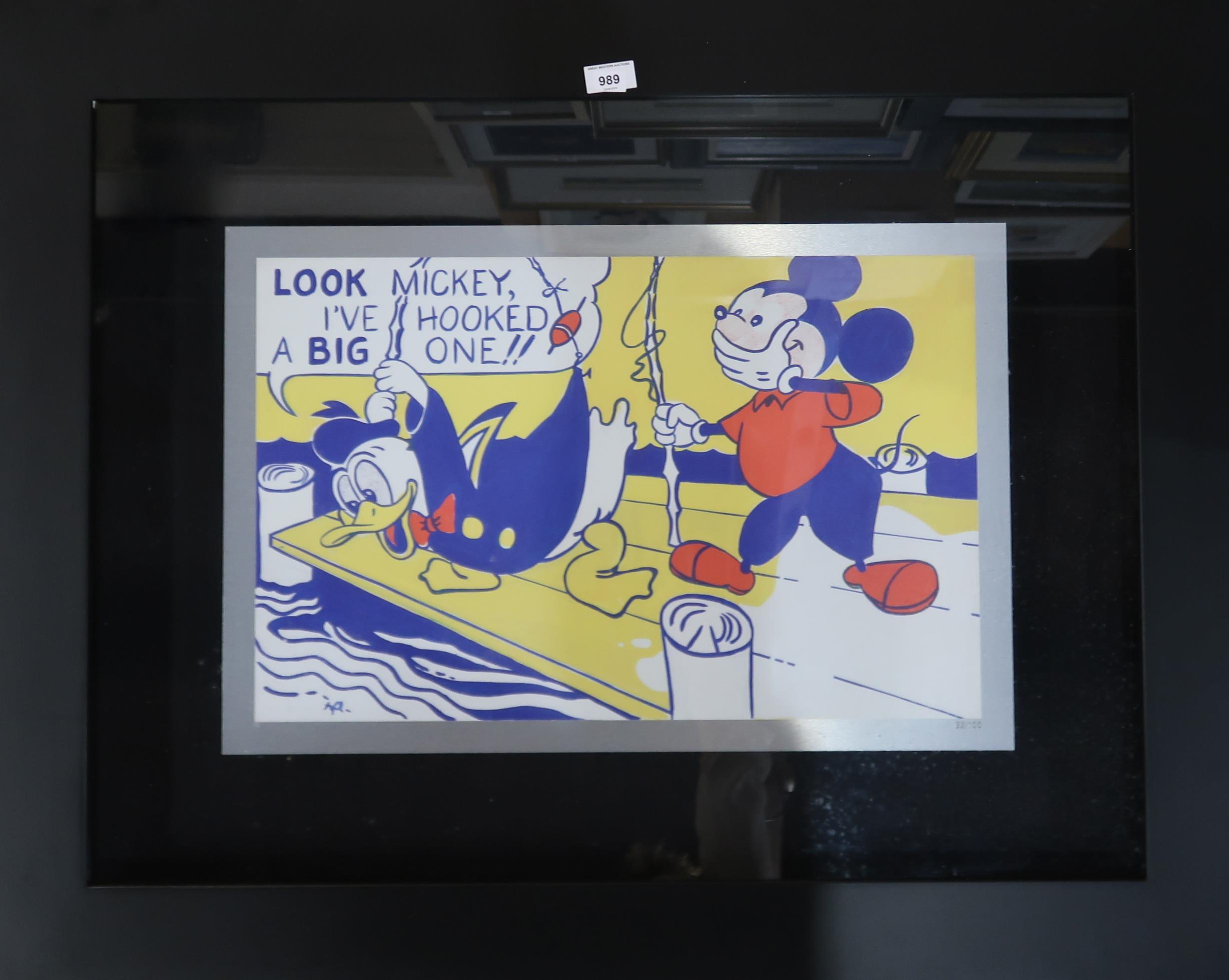 AFTER ROY LICHTENSTEIN (AMERICAN 1923-1997) LOOK MICKEY, 1961 Print multiple, numbered 22/100, 43 - Image 2 of 3