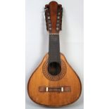 BANDURRIA a Spanish 12 string bandurria, pear drop two piece back, 12 fret, indistinct label to