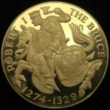 ROBERT THE BRUCE 700th ANNIVERSARY OF THE BATTLE OF BANOCKBURN 22 CARAT GOLD MEDAL  obverse