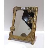 A WMF style 'Echo' Art Nouveau style brass framed mirror Condition Report:Available upon request